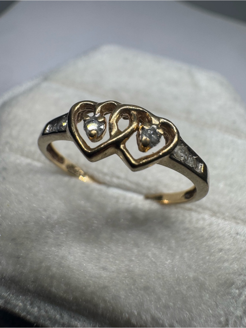 Vintage 10K 417 Yellow Gold Natural Diamond Ring Size 7 | Fine Jewelry